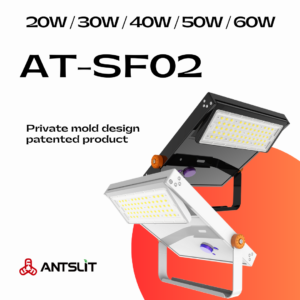 AT-SF02シリーズ 太陽光フラッドライト | 20W-60W 高効率LED 広告ボード・庭園・歩道照明 IP65防水 耐久設計 - Antslit