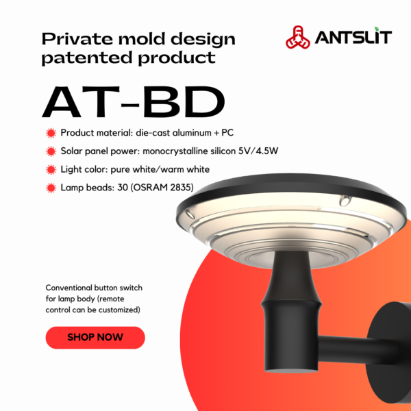 AT-BD235-Ark LED壁灯 | 庭園・公園・街路照明用 IP65/IK08 10W AC/太陽光対応 120lm/W高効率 360°配光 - Antslit