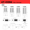AT-CON6シリーズ 高出力LEDコーン電球 | 80W-140W 140lm/W効率 IP65防水 E39/E40ベース HID/CFL代替 360°配光 - Antslit