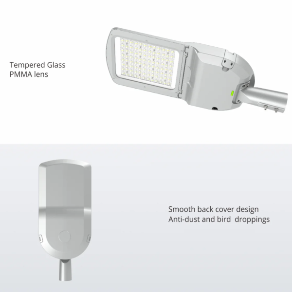 AT-S07シリーズ LED街路灯 | 高効率170lm/W IP66/IK08 30W-240W NEMA/Zhaga対応 耐久アルミダイキャスト 都市道路照明 - Antslit