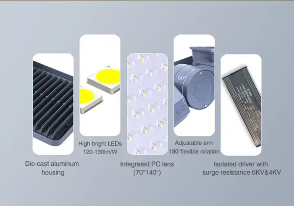 AT-S13シリーズ LED街路灯 | 高効率160lm/W IP66/IK08 50W-240W NEMA/Zhaga対応 耐久アルミダイキャスト 都市道路照明 - Antslit