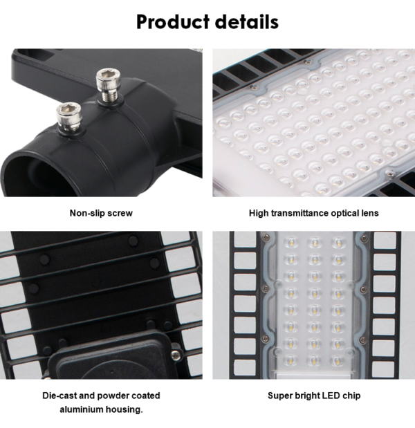 AT-S12シリーズ LED街路灯 | 高効率115lm/W IP66/IK08 20W-180W NEMA/Zhaga対応 耐久アルミダイキャスト 都市・中庭照明用 - Antslit