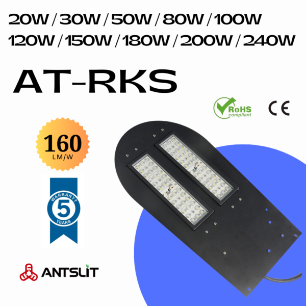 AT-RKSシリーズ LEDリトロフィットキット | 高効率160lm/W IP66/IK08 20W-240W 街路灯・中庭照明用 耐久アルミダイキャスト - Antslit